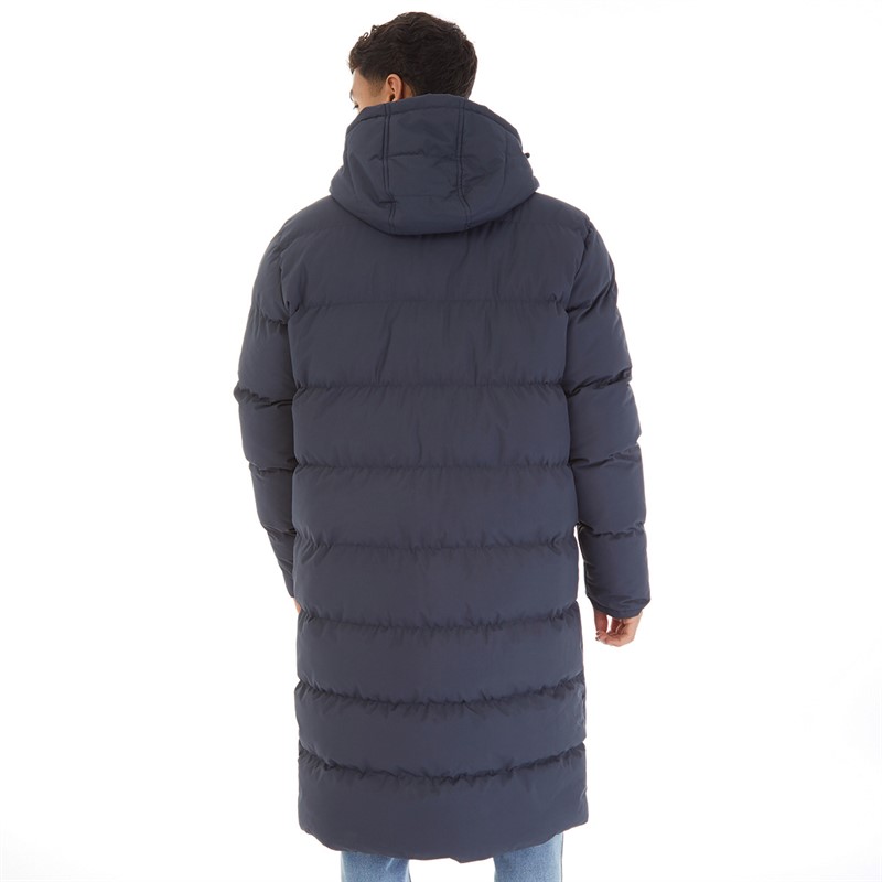 Onfire Mens Longline Hooded Puffer Jacket Navy