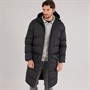 Onfire Mens Longline Hooded Puffer Coat Black
