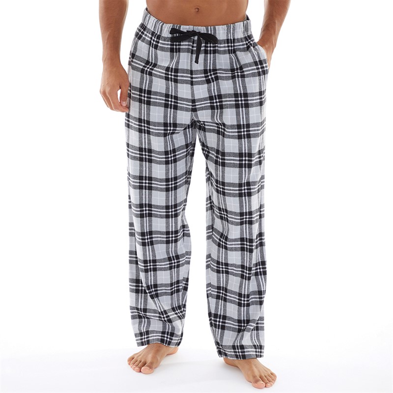 Onfire Mens Woven Check Pyjama Pants Black/Grey