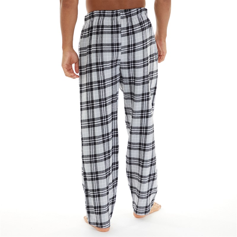 Onfire Mens Woven Check Pyjama Pants Black/Grey