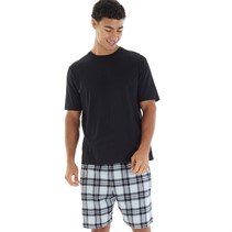 Onfire Mens Woven Shorts And Short Sleeve T-Shirt Set Black/Grey