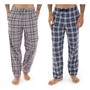 Onfire Mens Two Pack Woven Check Pyjama Pants Navy/Grey