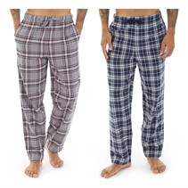 Onfire Mens Two Pack Woven Check Pyjama Pants Navy/Grey