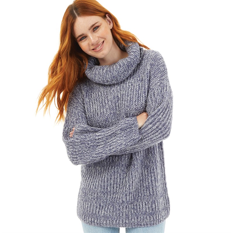 Onfire Womens Cowl Neck Sweater Blue