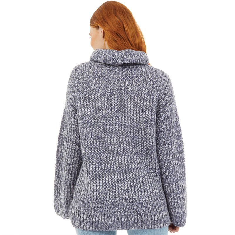 Onfire Womens Cowl Neck Sweater Blue