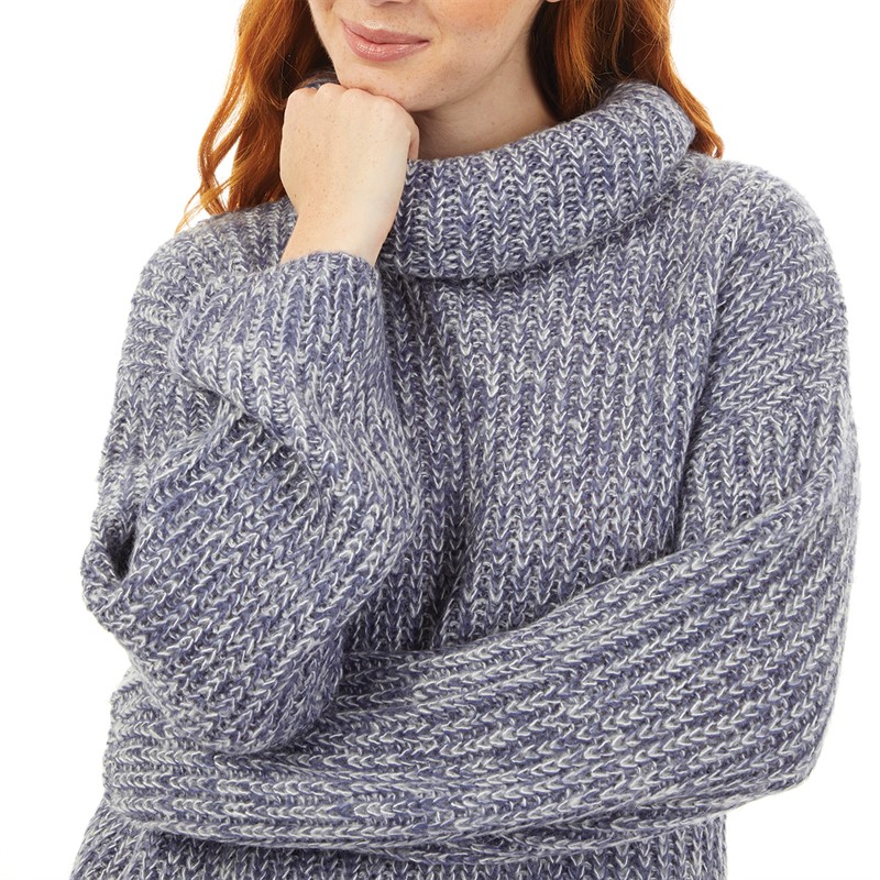 Onfire Womens Cowl Neck Sweater Blue