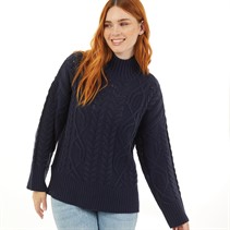 Onfire Womens Cable Knit Sweater Navy