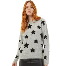 Onfire Womens Tinsel Star Sweater Grey/Black