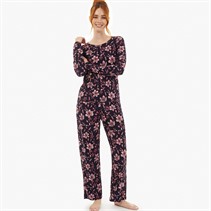 Onfire Womens Soft Touch Floral Pyjama Navy