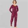 Onfire Womens Soft Touch Scatter Heart Pyjamas Burgundy