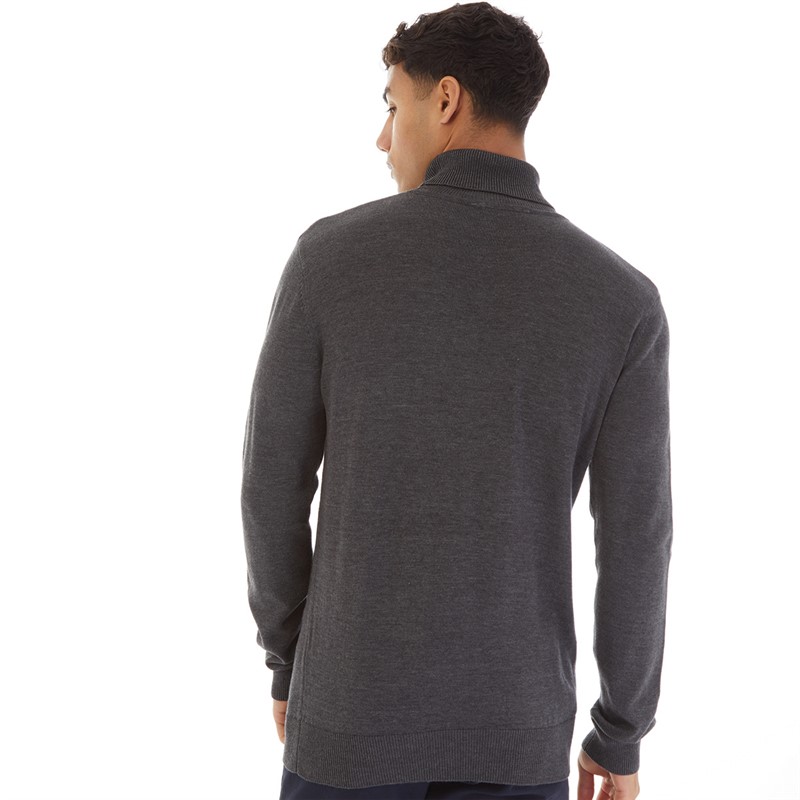 Onfire Mens Roll Neck Sweater Charcoal Marl