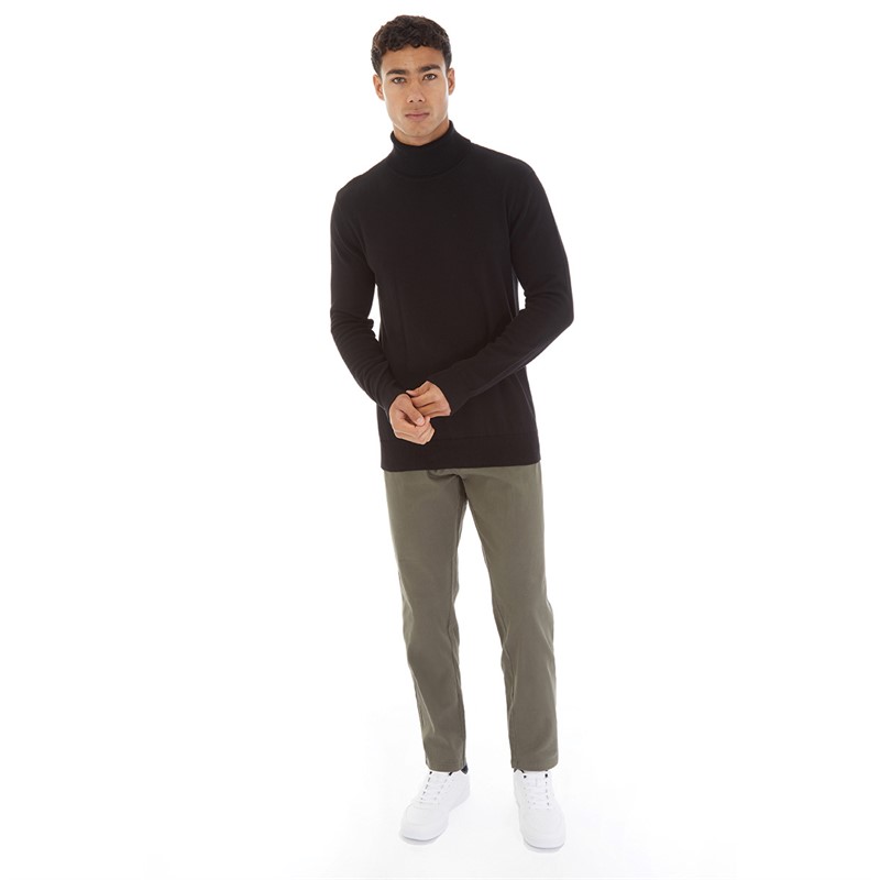 Onfire Mens Roll Neck Sweater Black