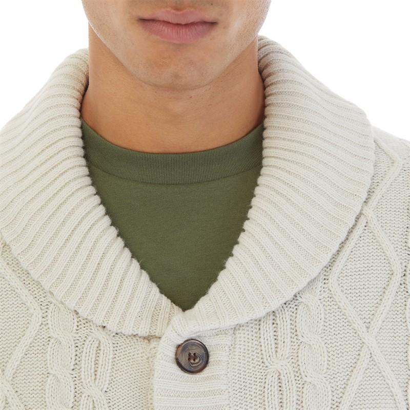 Onfire Mens Cable Shawl Collar Cardigan Plaster