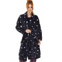 Onfire Womens AOP Star Robe Navy