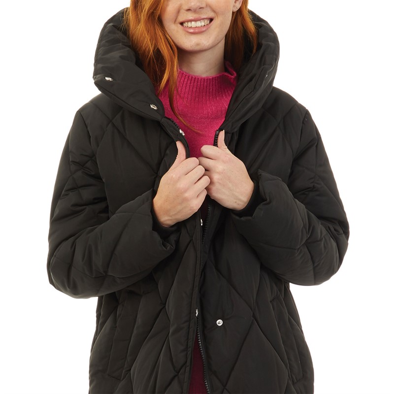 Onfire Womens Diamond Shawl Hooded Jacket Black