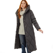 Onfire Womens Diamond Shawl Hooded Jacket Charcoal