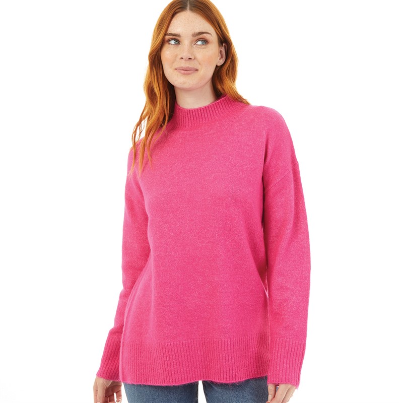 Onfire Womens High Neck Sweater Pink