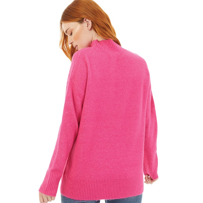 Onfire Womens High Neck Sweater Pink