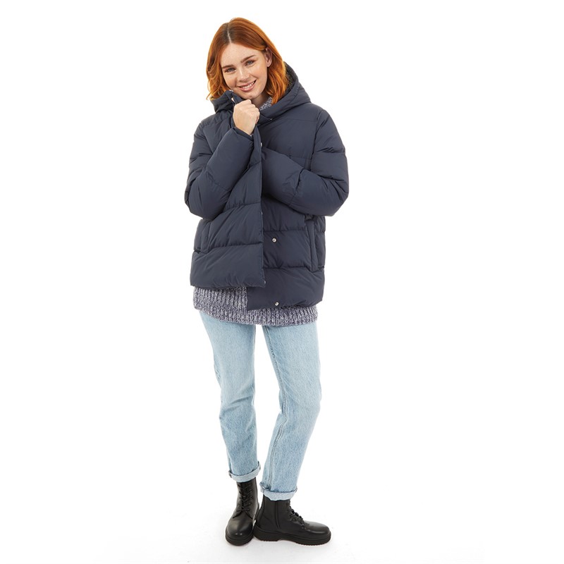 Onfire Womens Hooded Duvet Jacket Navy