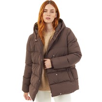 Onfire Womens Hooded Duvet Jacket Chocolate