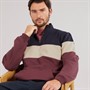 Onfire Mens 1/4 Zip Colour Block Sweatshirt Navy/Burgundy
