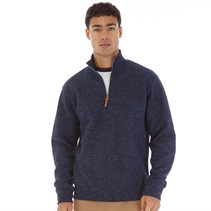 Onfire Mens 1/4 Zip Space Dye Sweatshirt Navy