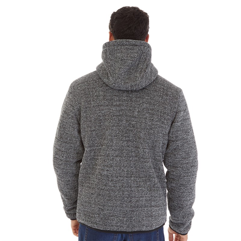 Onfire Mens Fleece Lined Zip Through Hoodie Light Grey