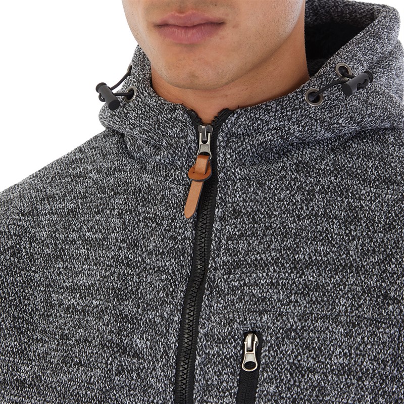 Onfire Mens Fleece Lined Zip Through Hoodie Light Grey