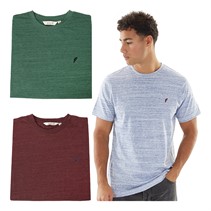 Onfire Mens Marl Three Pack T-shirts Burgundy/Navy/Green