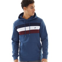 Onfire Mens Chest Stripe Hoodie Dark Denim