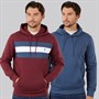 Onfire Mens Two Pack Chest Stripe/Plain Hoodie Windsor Wine/Dark Denim