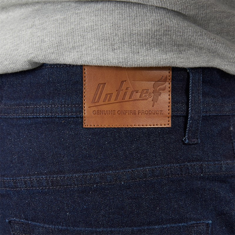 Onfire Mens Straight Fit Denim Jeans Rinse Wash
