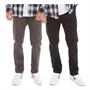 Onfire Mens Two Pack Slim Fit Chino Trousers Black/Charcoal