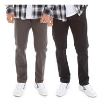 Onfire Mens Two Pack Slim Fit Chino Trousers Black/Charcoal