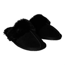 Onfire Womens Suede Mule Slippers Black