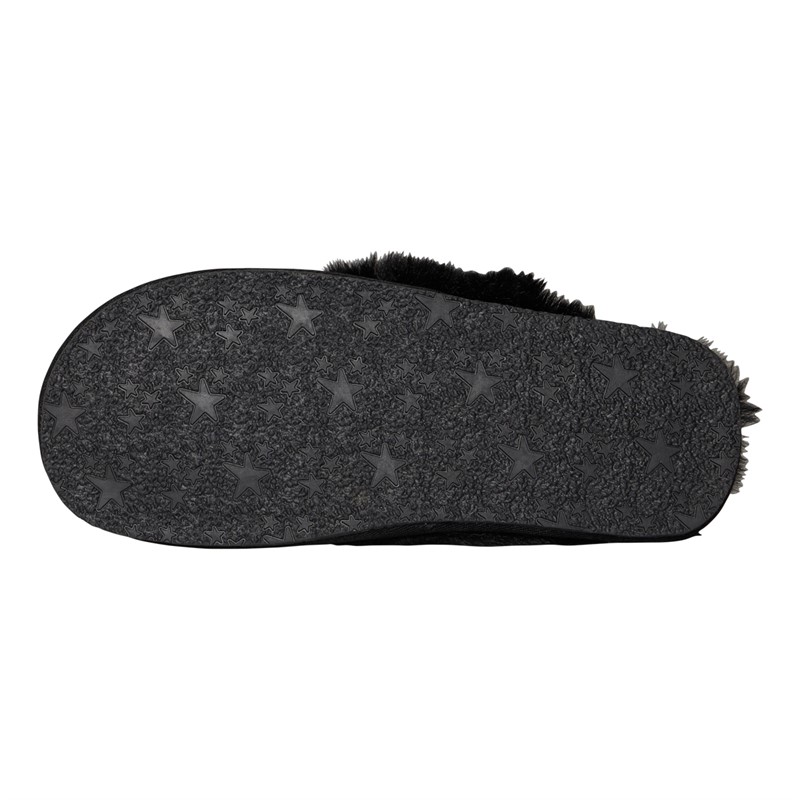 Onfire Womens Suede Mule Slippers Black