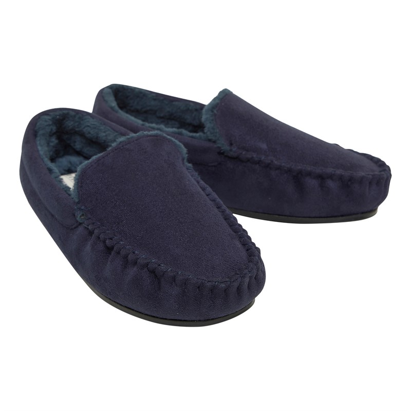 Onfire Mens Memory Foam Driving Moccasin Slippers Navy