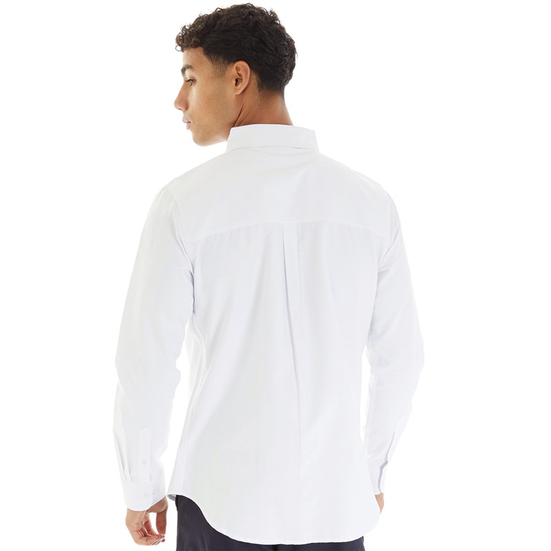 Onfire Mens Long Sleeve Cotton Oxford Shirt White