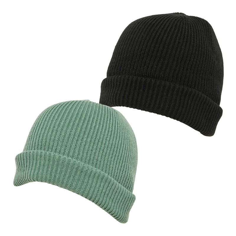 Onfire Mens Two Pack Beanies Black/Sage