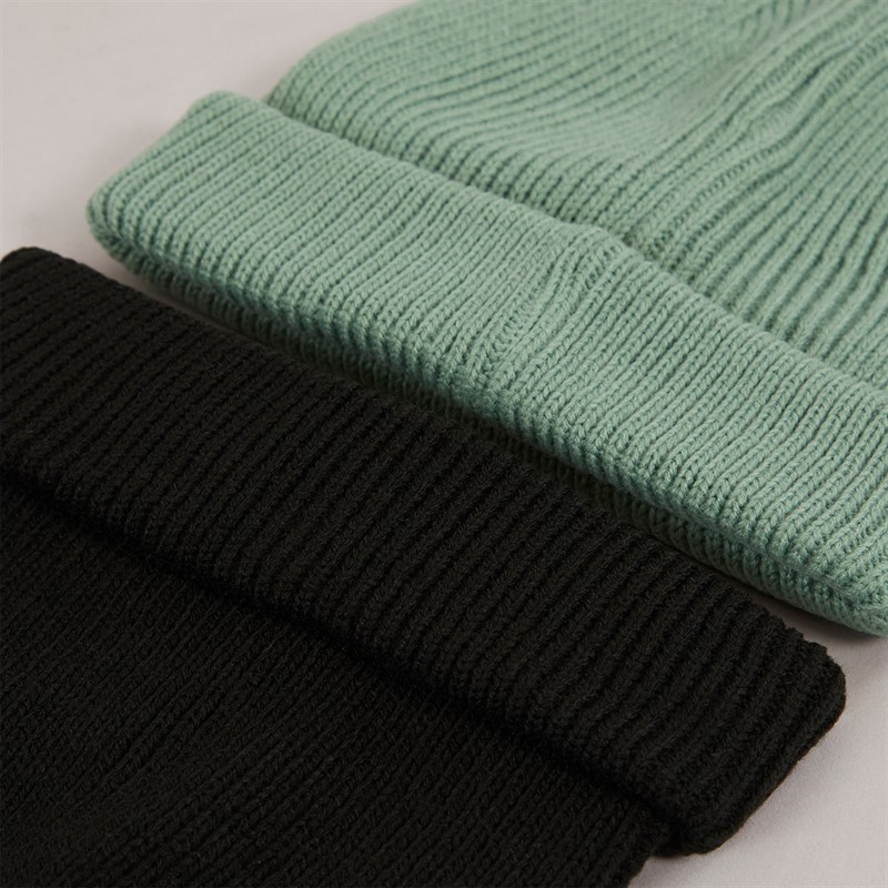 Onfire Mens Two Pack Beanies Black/Sage