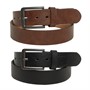 Onfire Mens Two Pack Bonded Leather Belts Black/Brown