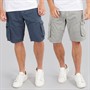 Onfire Mens Two Pack Combat Shorts Navy/Light Grey