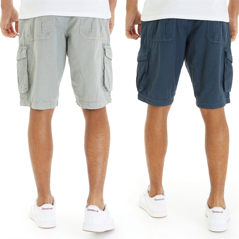 Onfire Mens Two Pack Combat Shorts Navy/Light Grey