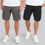 Onfire Mens Two Pack Combat Shorts Black/Grey