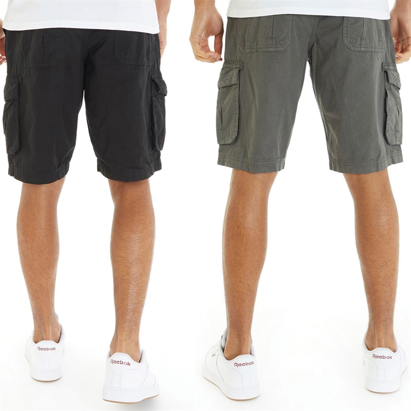 Onfire Mens Two Pack Combat Shorts Black/Grey