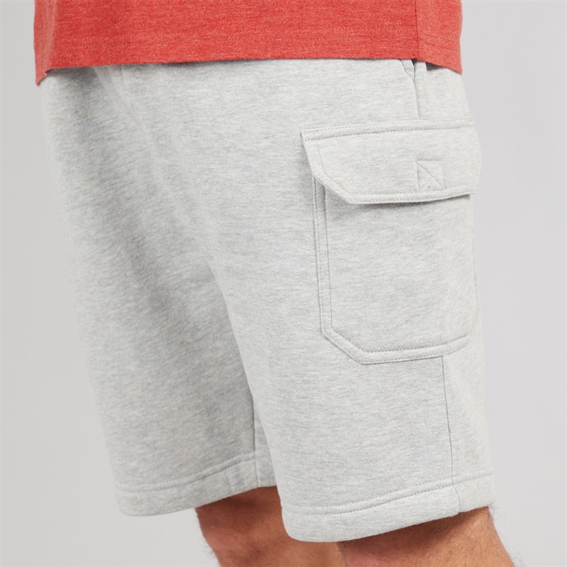 Onfire Mens Fleece Cargo Shorts Grey Marl