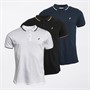 Onfire Mens Three Pack Tipped Jersey Polo Shirts White/Black/Navy