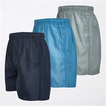 Onfire Mens Three Pack Swim Shorts Navy/Aqua/Light Grey