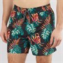 Onfire Mens Tropical Print Swim Shorts Black/Multi