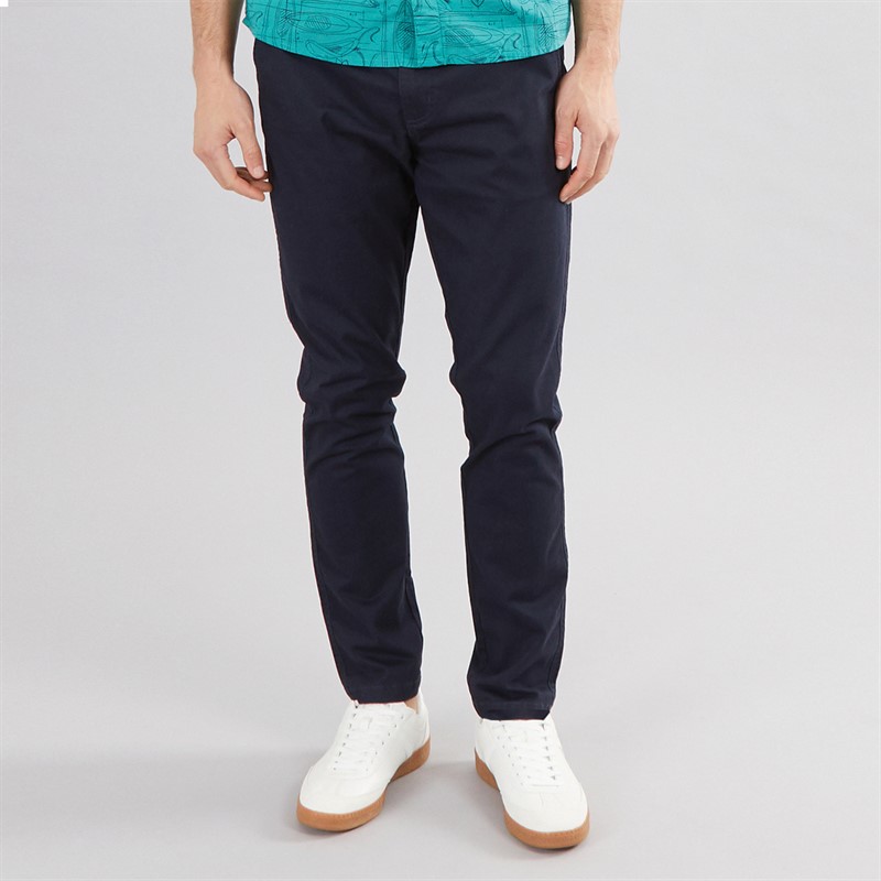 Mens Slim Fit Chino Trousers Navy - Size 36/30